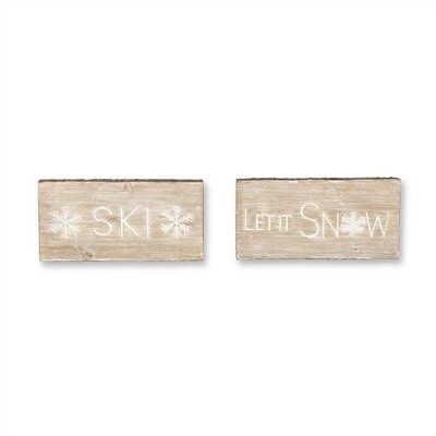 Let it Snow & Ski Plaque