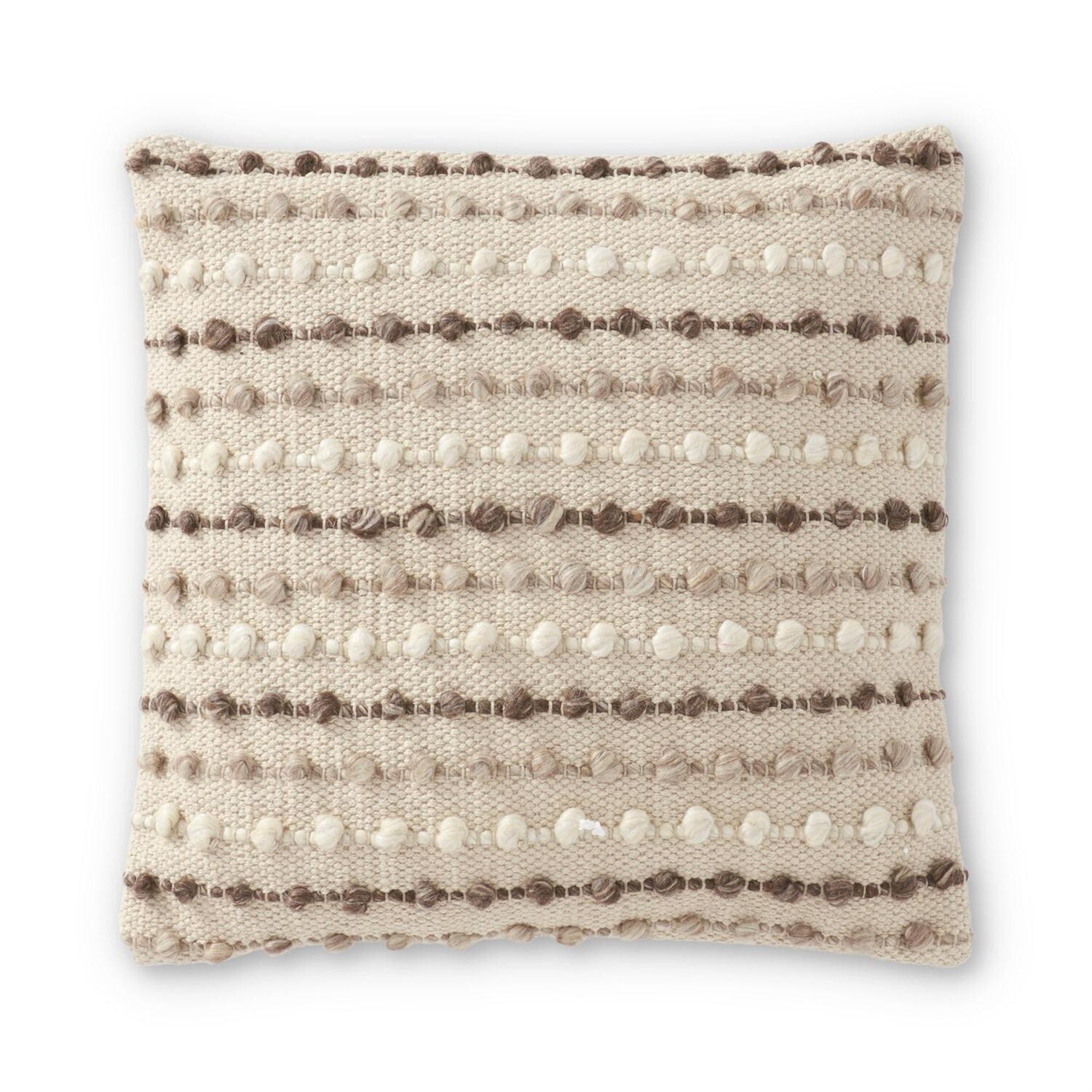 Square Brown Gray &amp; Cream Handwoven Pillow
