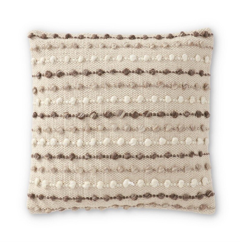 Square Brown Gray & Cream Handwoven Pillow