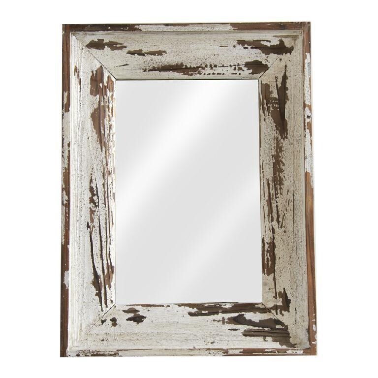 Distressed White Wood Framed 31.5"