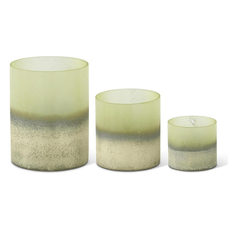 Textured Green Ombre Votives 5.25"