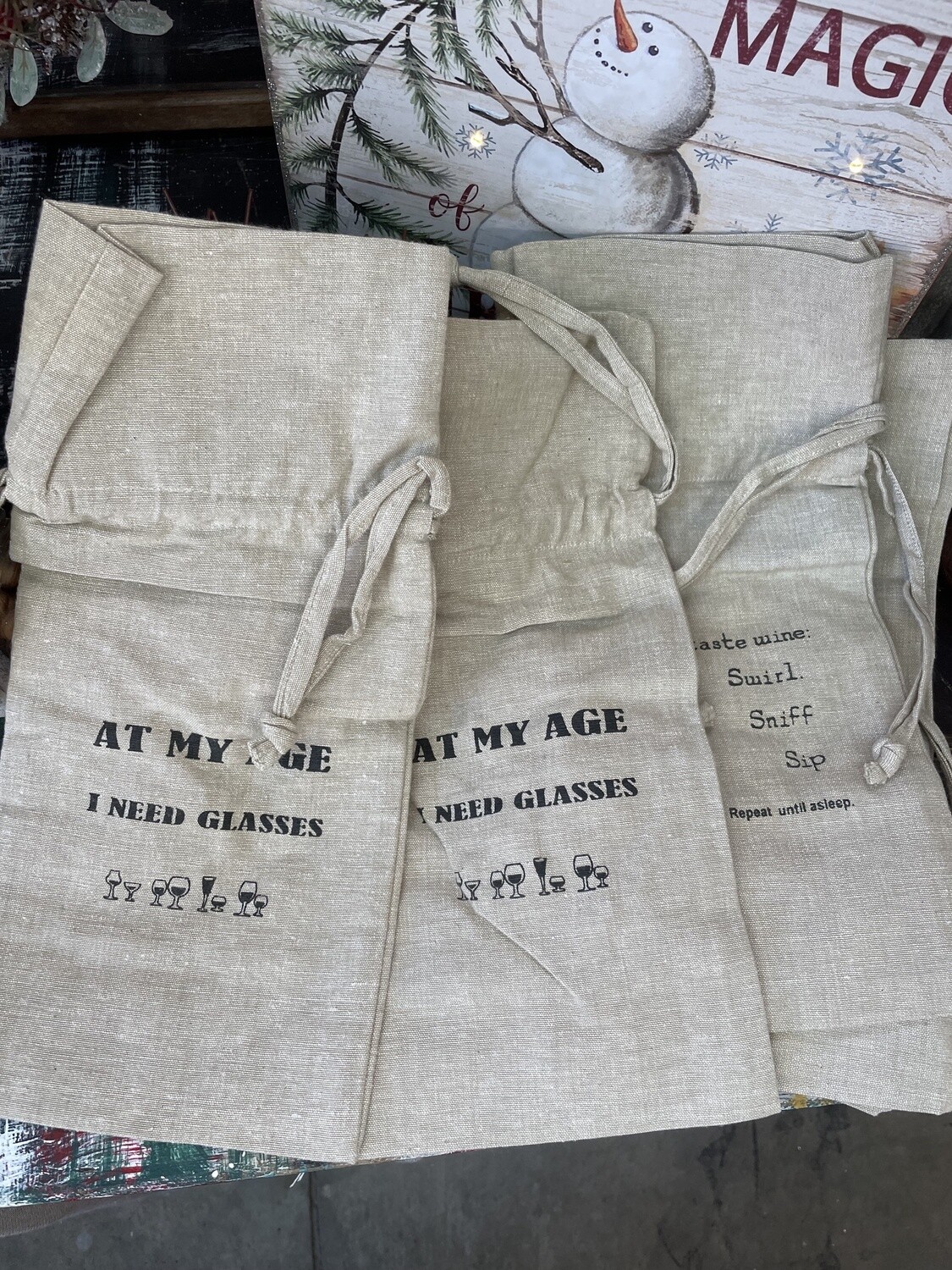 Assorted Wine Bags Sayings
