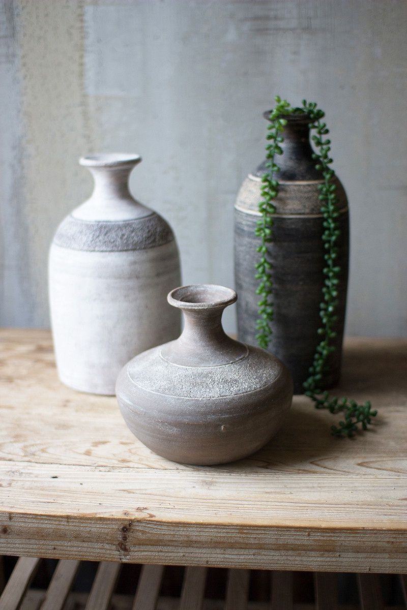 Black Grey &amp; White Clay Vessels