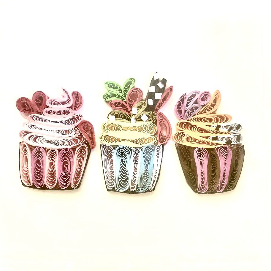 Handmade Quilling Cards 3 Cupcakes