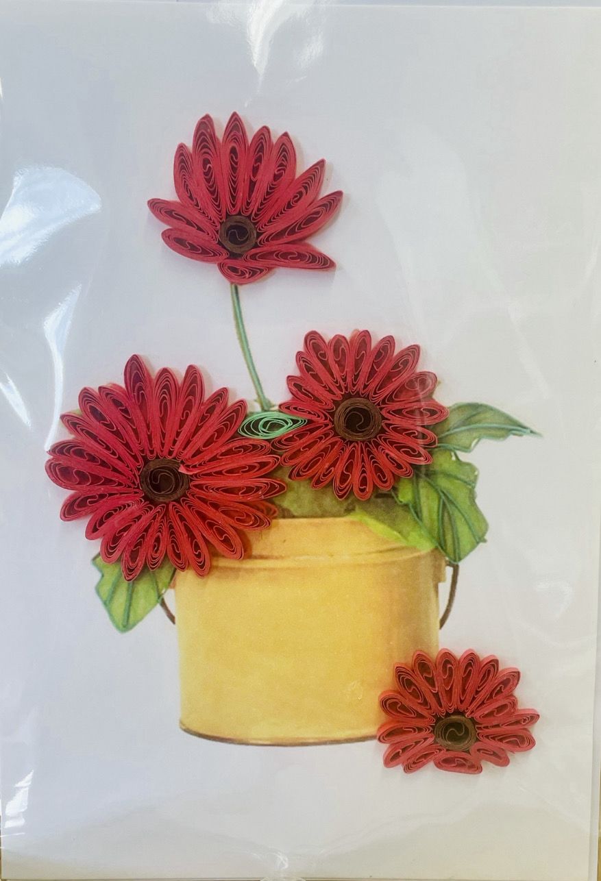 Handmade Quilling Cards Red Flower