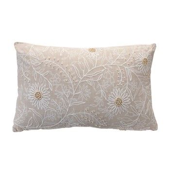 Floral Pillow 24L x 14H Cotton