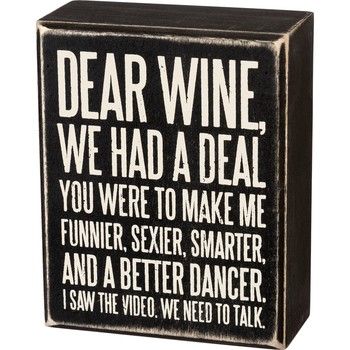 Dear Wine Box Sign