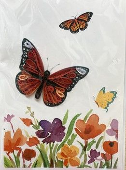 Handmade Quilling Cards Red Butterfly