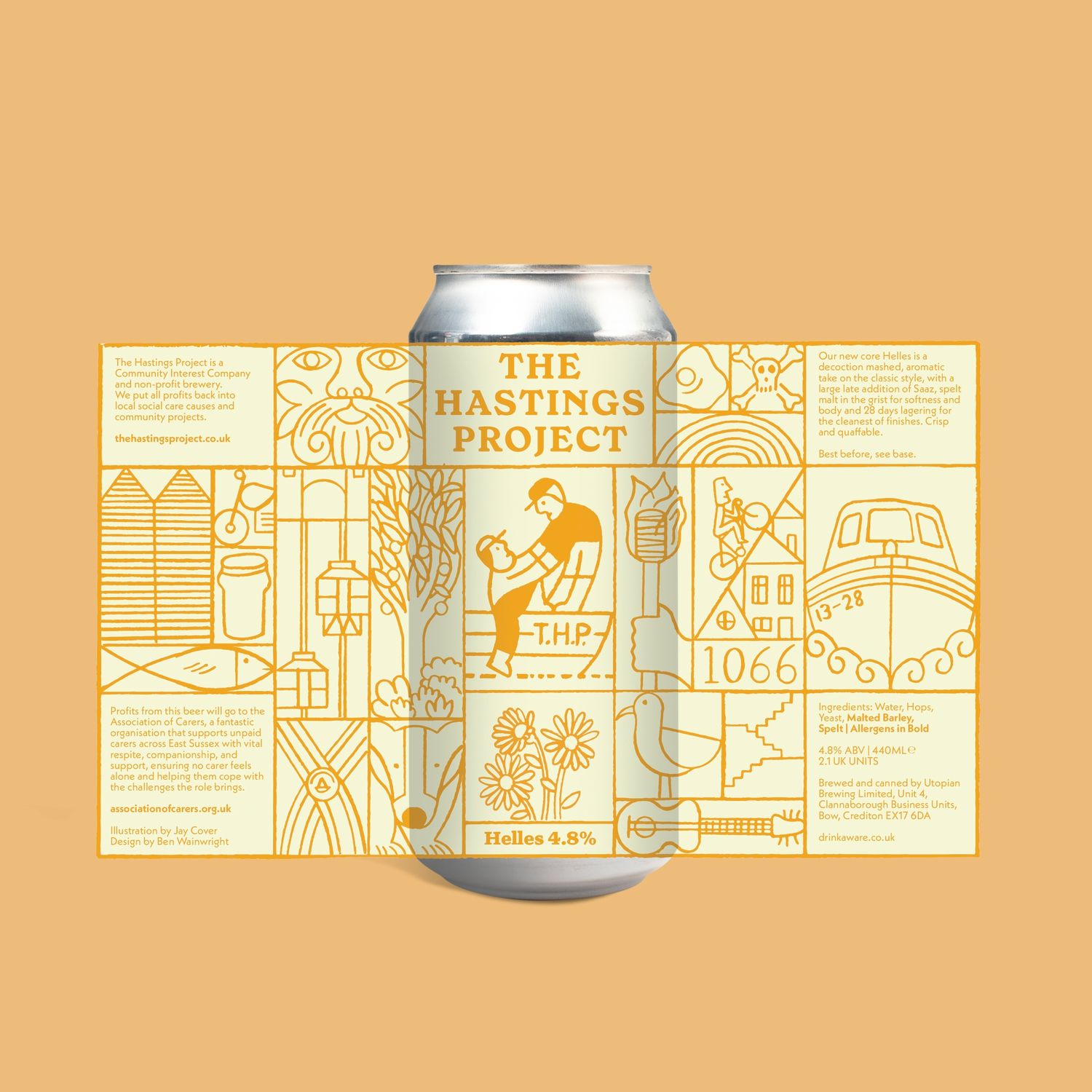 HELLES 4.8% 440ML CAN Raising funds for Association of Carers