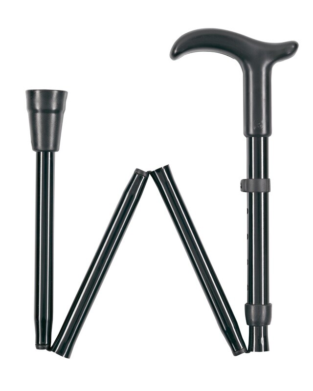 Foldbar stok - med Derby-, anatomisk eller Fischer-greb Foldbar stok - med Derby-, anatomisk eller Fischer-greb