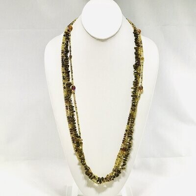 Elena Beaded Necklace Gold/Brown Elena Beaded Necklace Gold/Brown