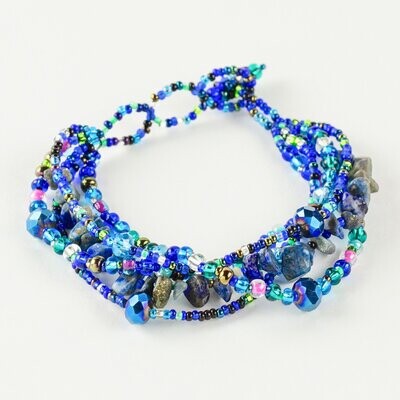 Elena Beaded Bracelet Ocean Blue Elena Beaded Bracelet Ocean Blue