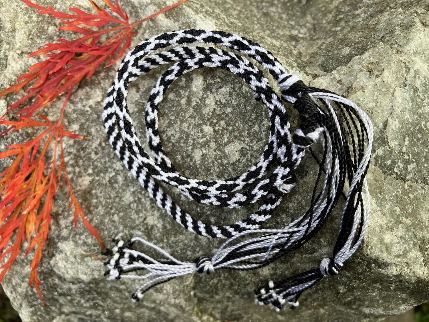 Kumihimo Bracelet - Black and White