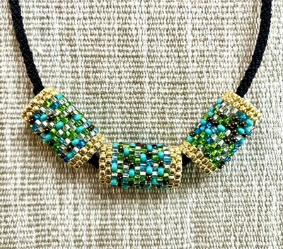 Celine Necklace 3 Cylinders Turquoise