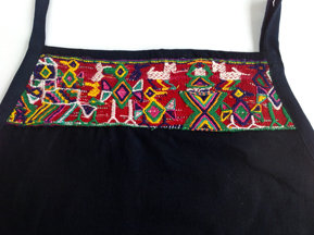 Navy Apron with Nebaj Huipil, Dark Background