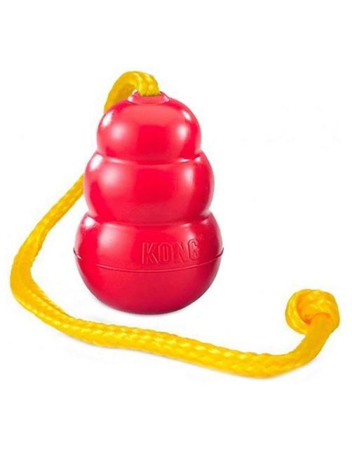 SALE. KONG Classic rood medium met touw