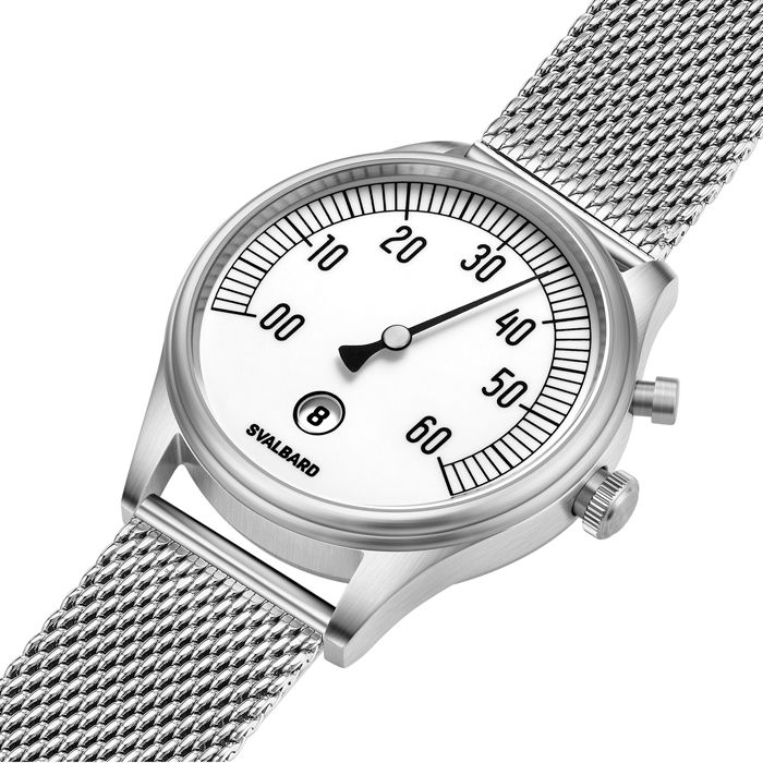 Jump hour watch with retrograde minutes Svalbard Time Travel HX15