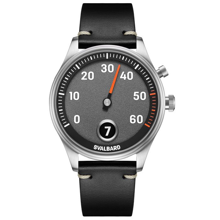 Jump hour watch with retrograde minutes Svalbard Time Travel HX11A