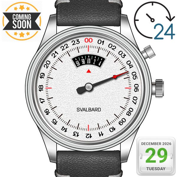 24-hour jump minute watch Svalbard Time Travel HX19
