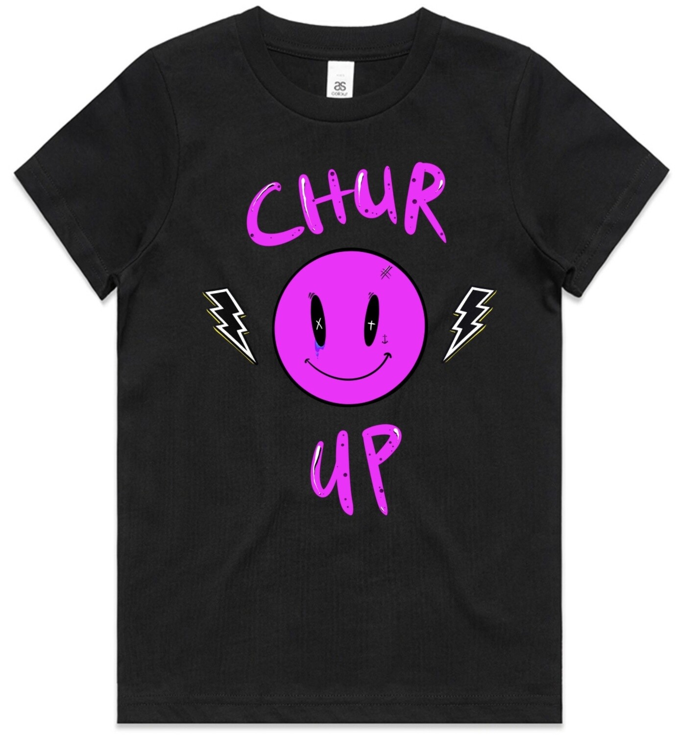 Chur Up kids Tee, Colour: Purple, Size: 6