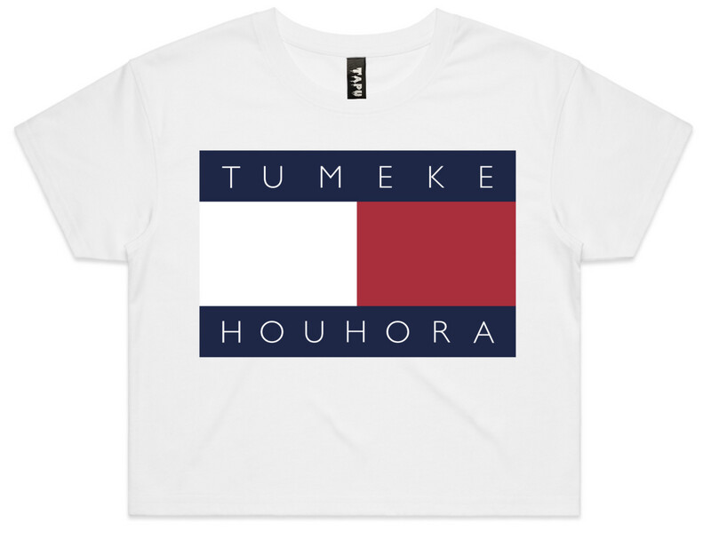 Tu Meke Houhora Crop Tee ( ma = white)