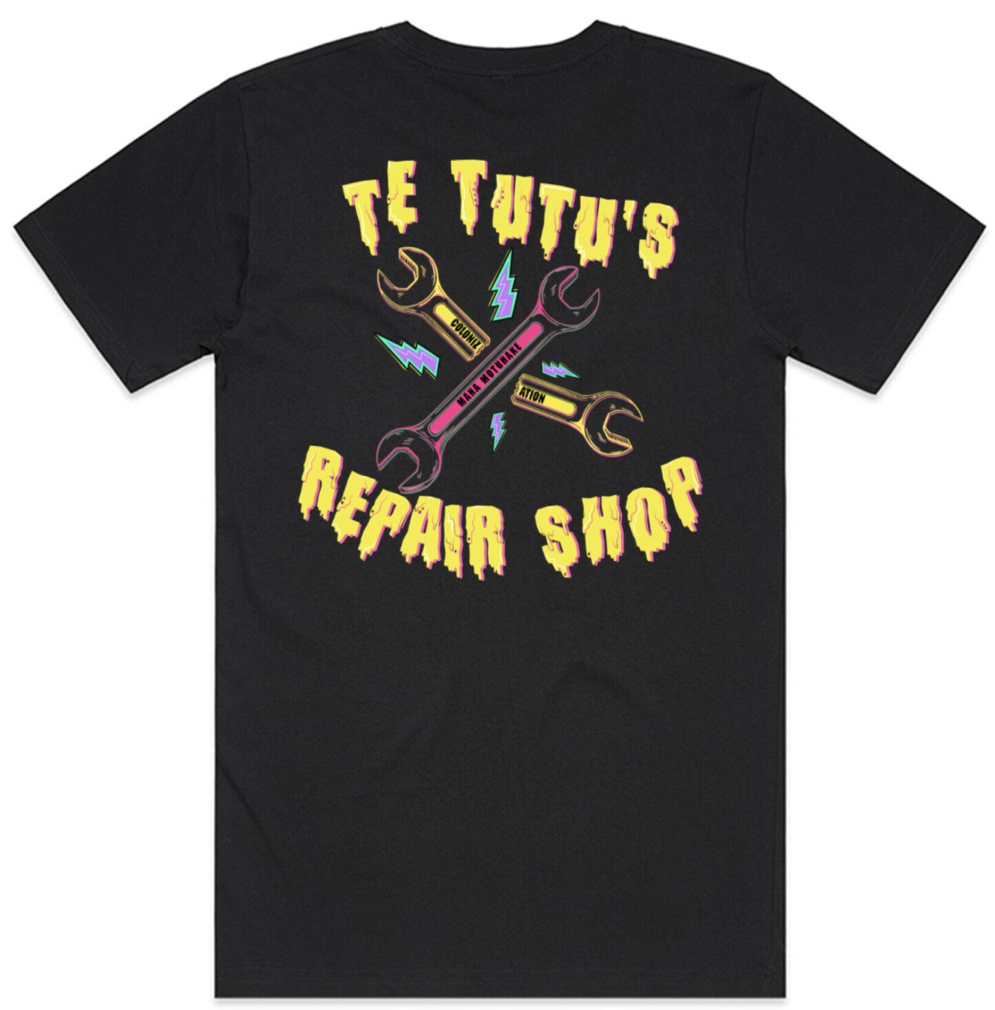 Te Tutu’s Repair Shop Tee, Size: Sml