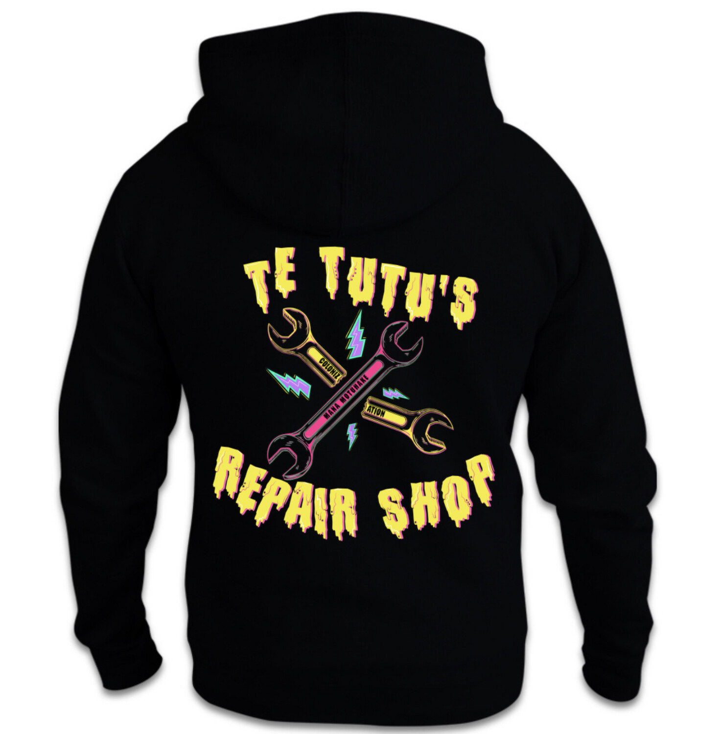 Te Tutu’s Repair Shop Hoodie, Size: Sml