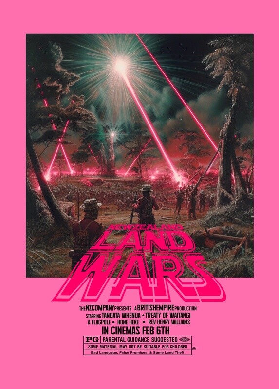 A1 SIZE - NZ LAND WARS POSTER, Size: A1, Colour: North (pink)