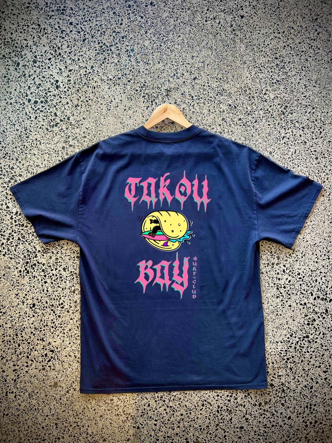 Takou Bay Surf Club Tee, Colour: Faded Black, Size: 3XL