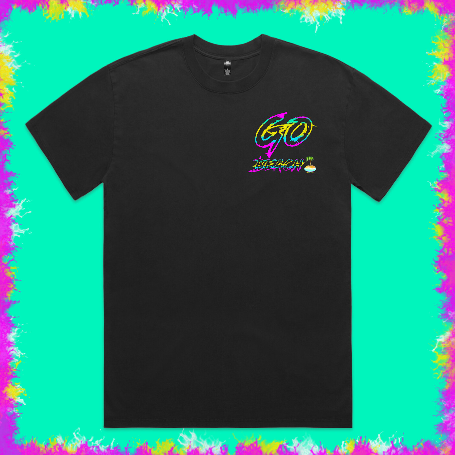 GO BEACH, Size: 3XL, Tee Style: Heavy Faded