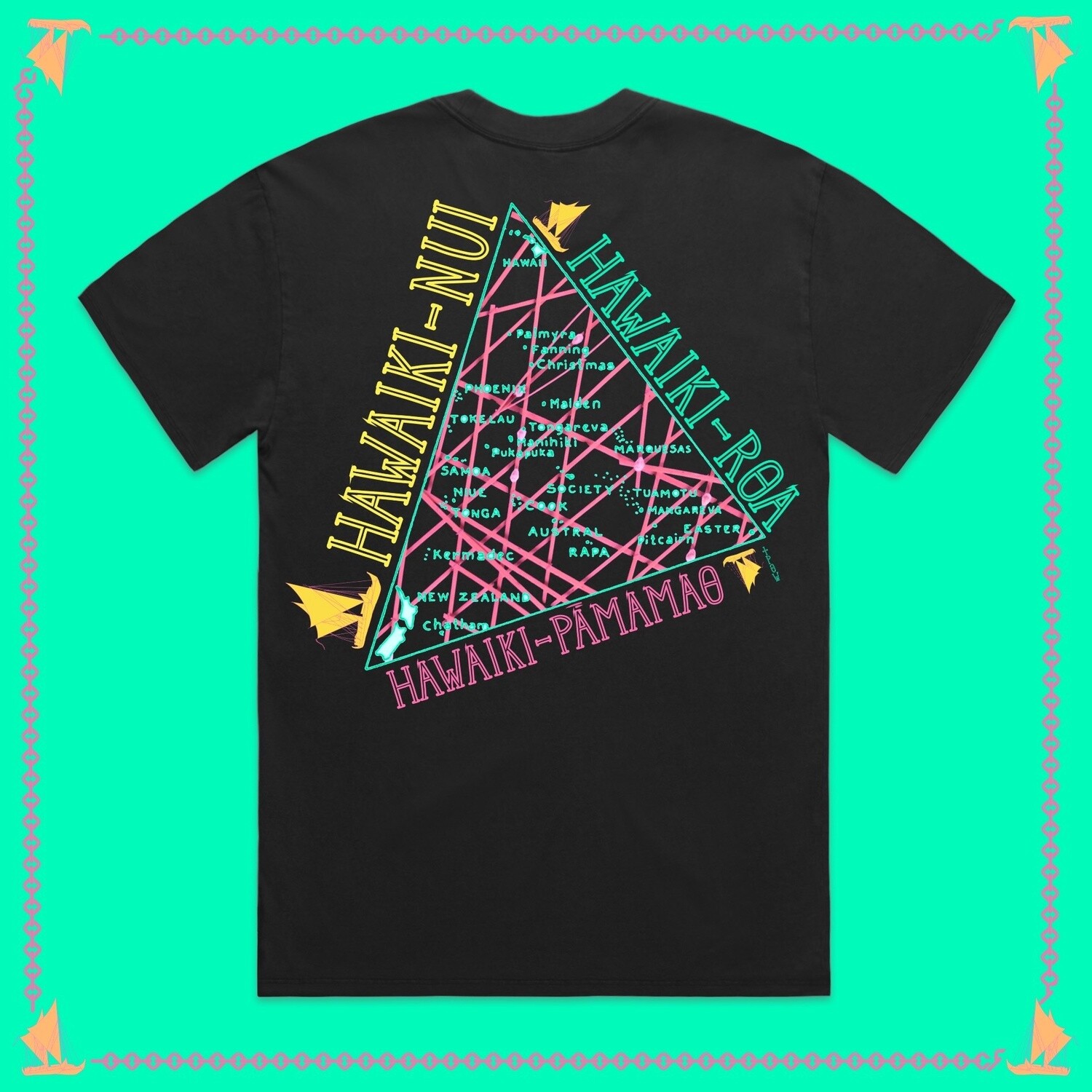 HAWAIKI NUI, Size: 3XL, Graphic Style: Colourful, Heavy Faded: Black