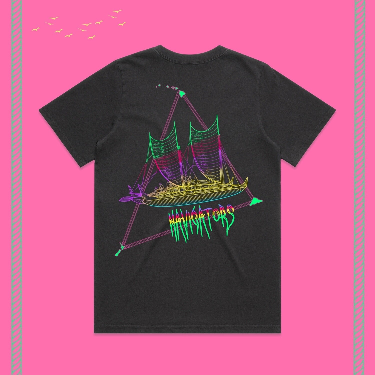 WĀHINE FLIGHT OF THE NAVIGATORS, Size: 2XL, Heavy Faded: Black