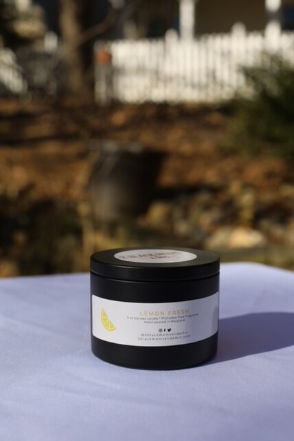 Lemon Fresh! 5 oz candle, black tin