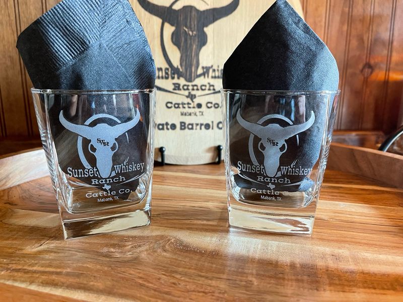SWR Etched Highball Cocktail Glasses