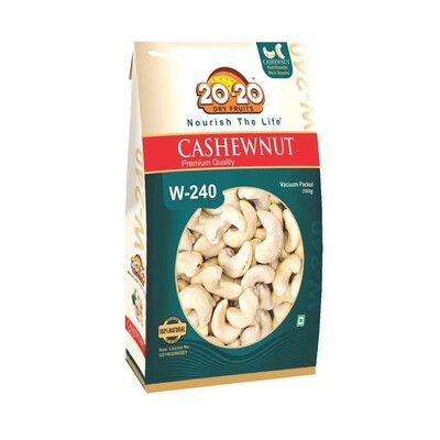 20-20 Brand Cashew - 250 gram | Plain Kaju W240 - 250 g