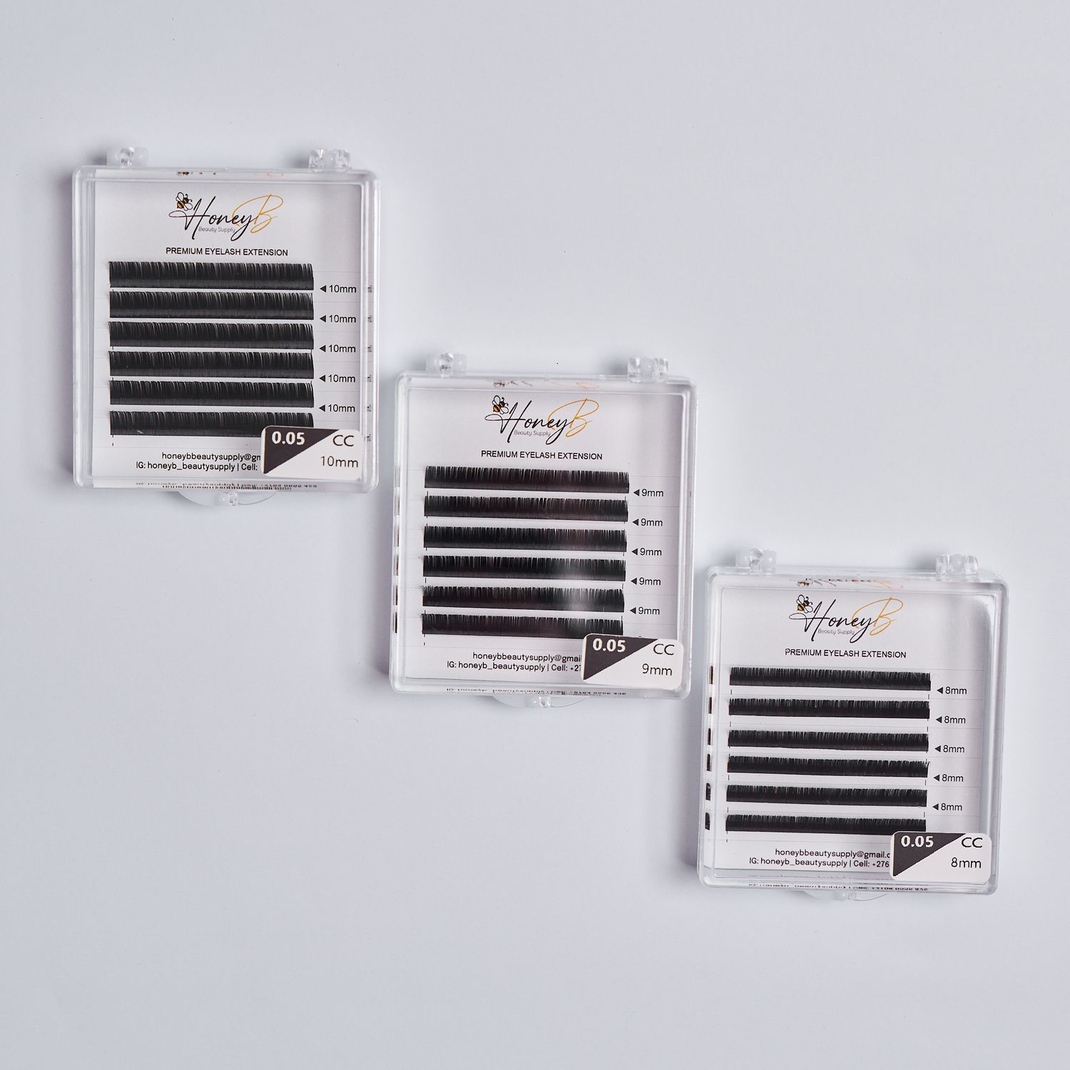 Volume Lashes: CC Curl - 0.05mm - Half tray