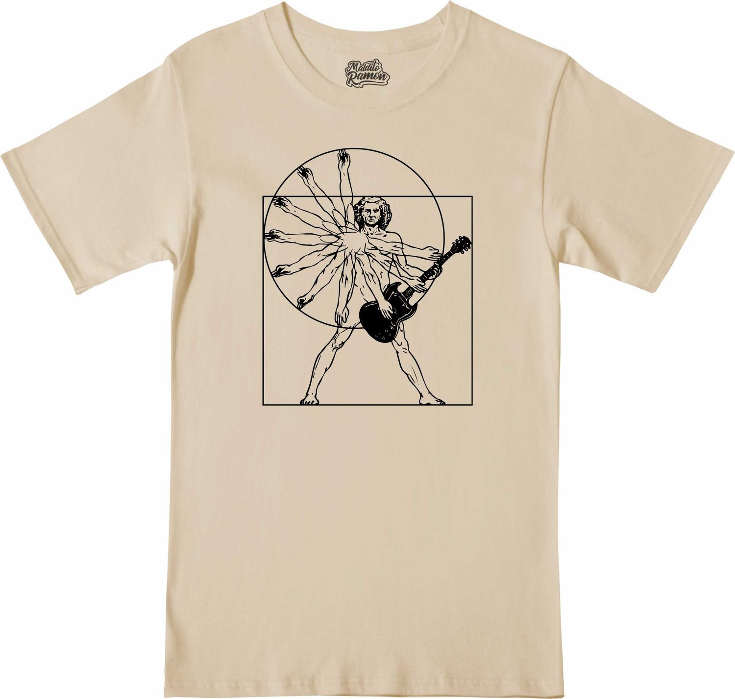 Remera Hombre de Vitruvio -  Guitarra