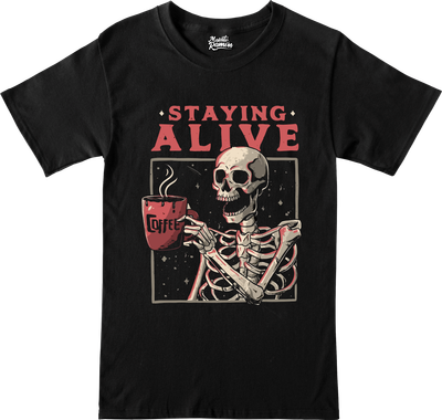 Remera Staying Alive Coffee