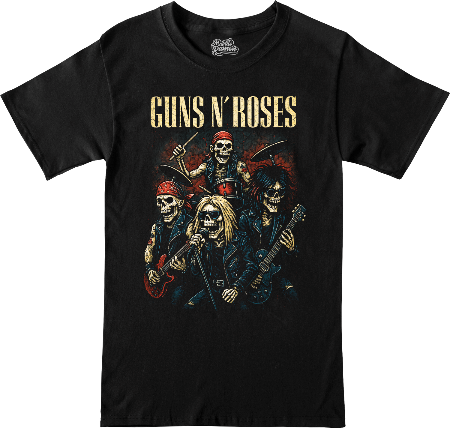 Remera Guns Roses Calaveras