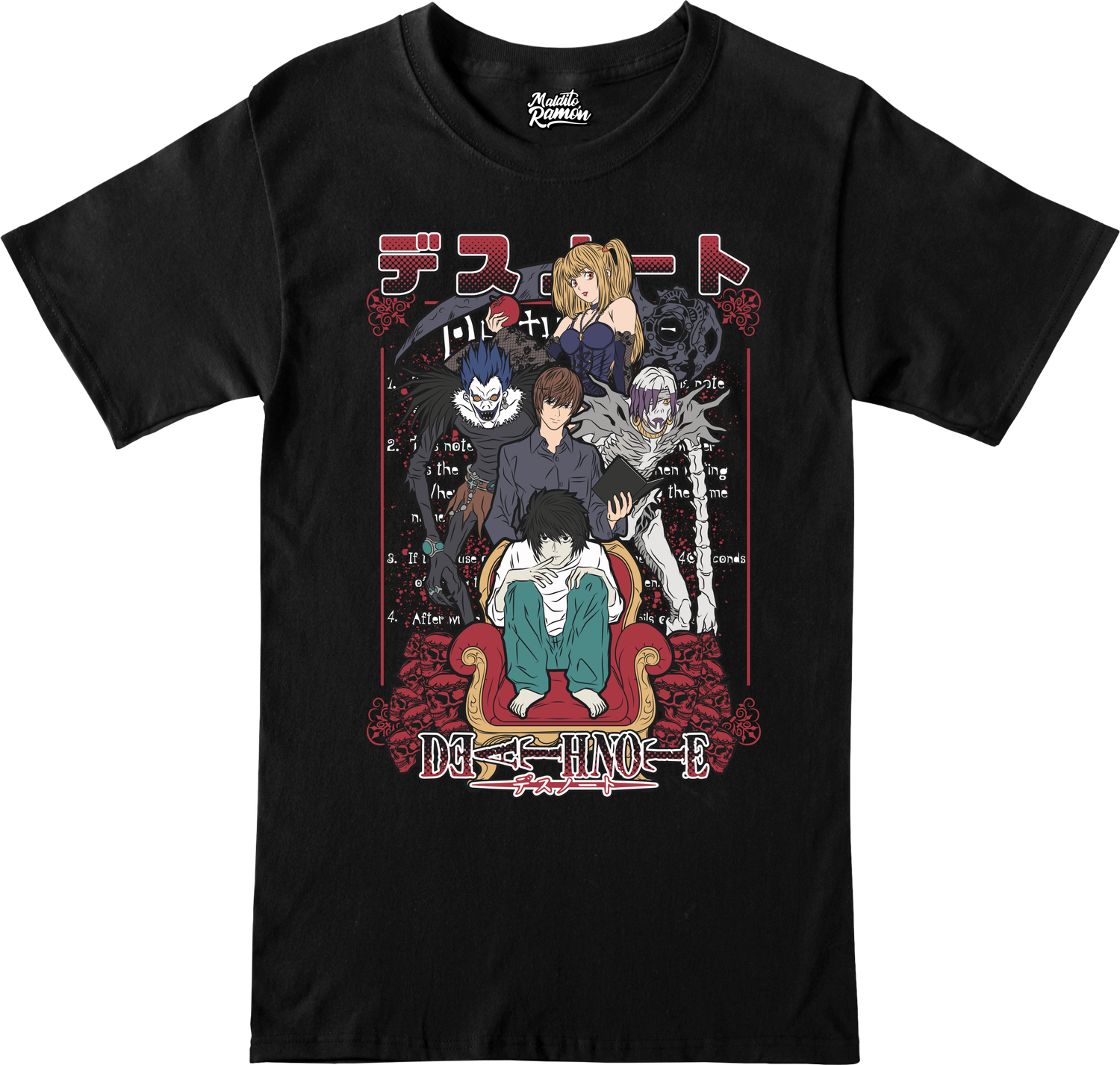 Remera Death Note - personajes