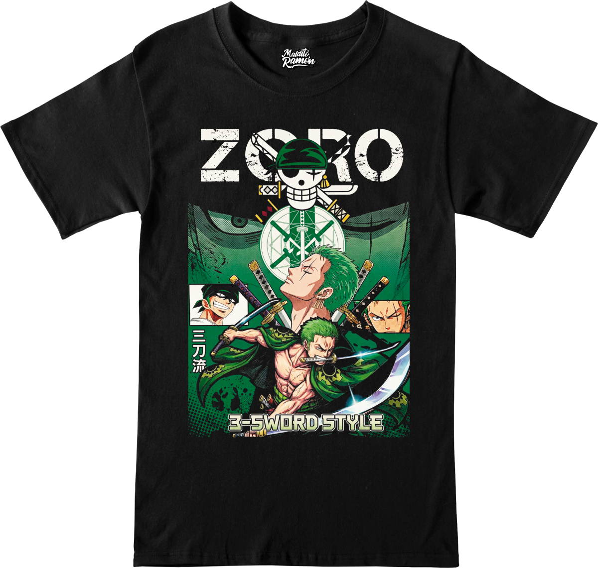 Remera One Piece - Zoro 3 Sword Style