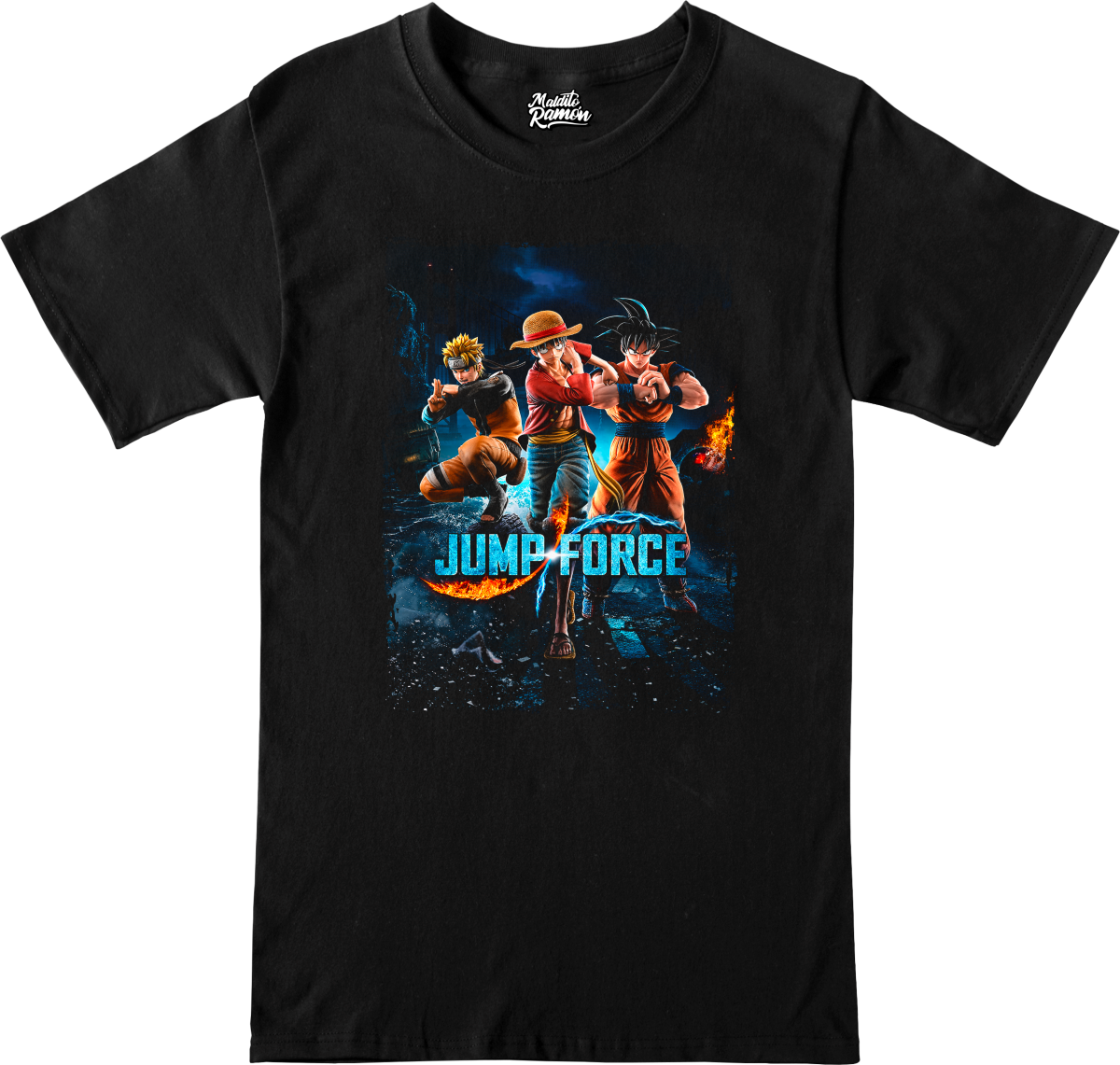 Remera Jump Force - Goku, Luffy y Naruto