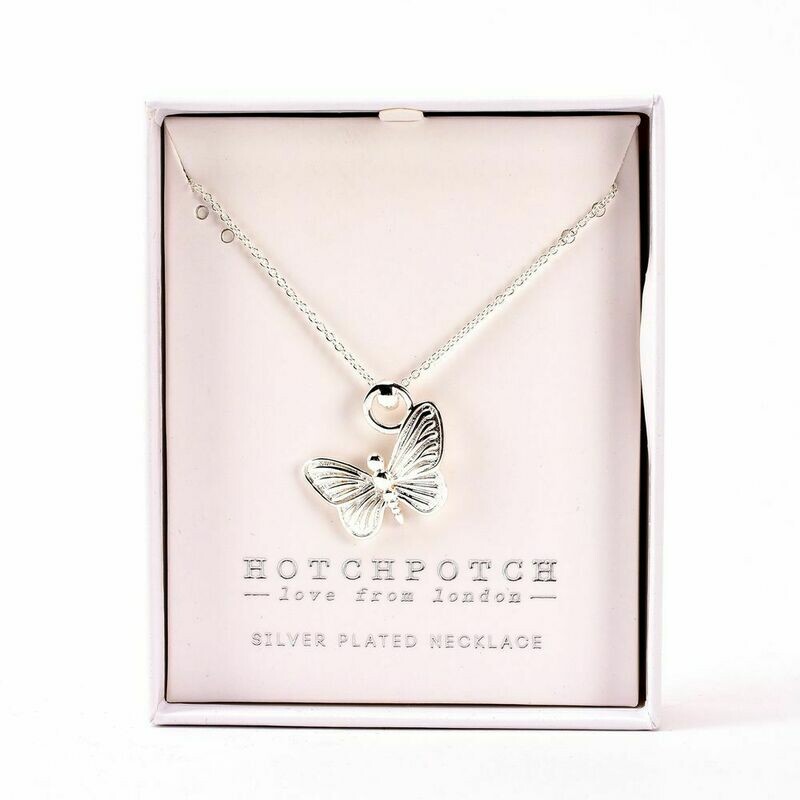 Frida 3D Silver Plated Butterfly Necklace