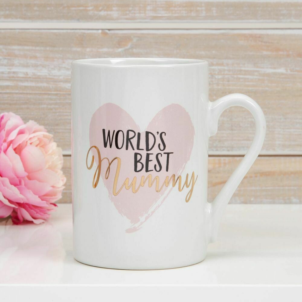 World&#39;s Best Mummy Stoneware Mug with Gold Foil