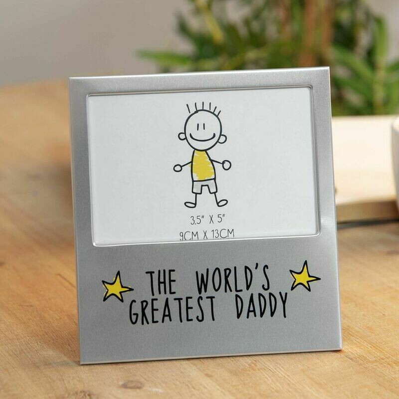 5&quot; x 3.5&quot; - Aluminium Photo Frame - World&#39;s Greatest Daddy