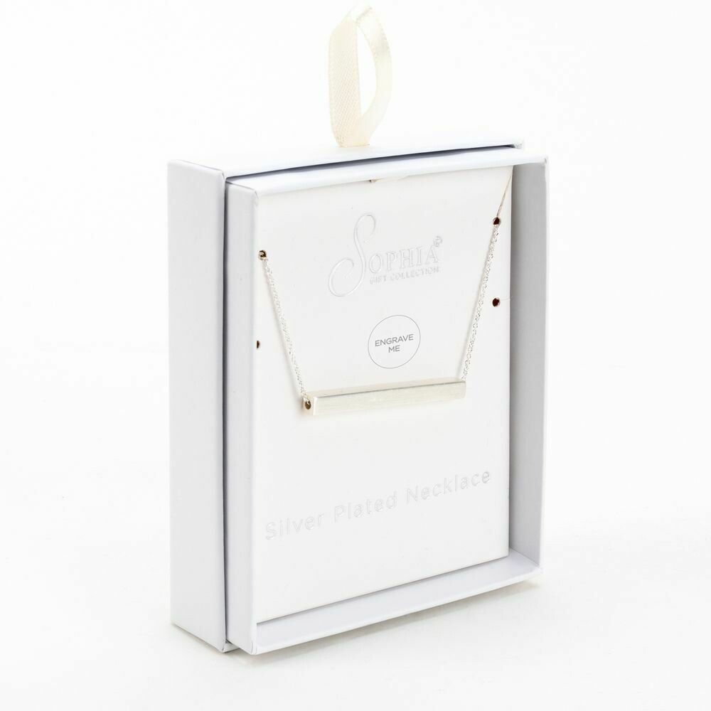 SOPHIA® Gold Plated Necklace with Engravable Bar Pendant