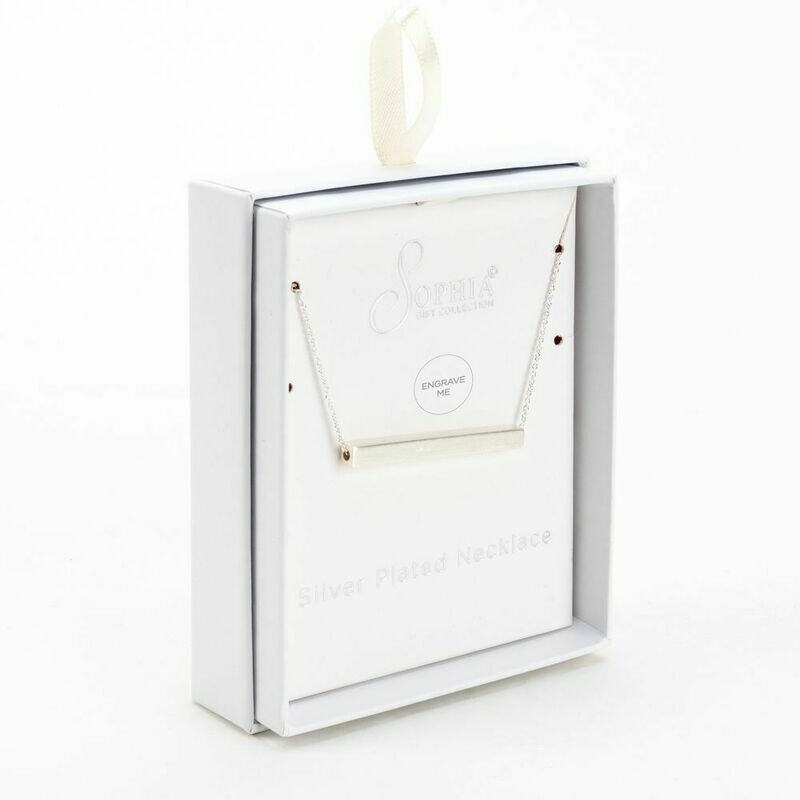 SOPHIA® Gold Plated Necklace with Engravable Bar Pendant