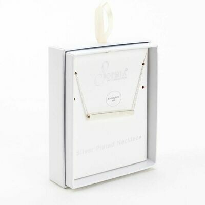 SOPHIA® Silver Plated Necklace with Engravable Bar Pendant