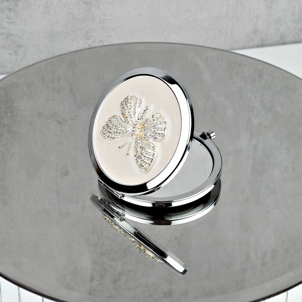 SOPHIA® Silverplate Nude Butterfly Compact Mirror