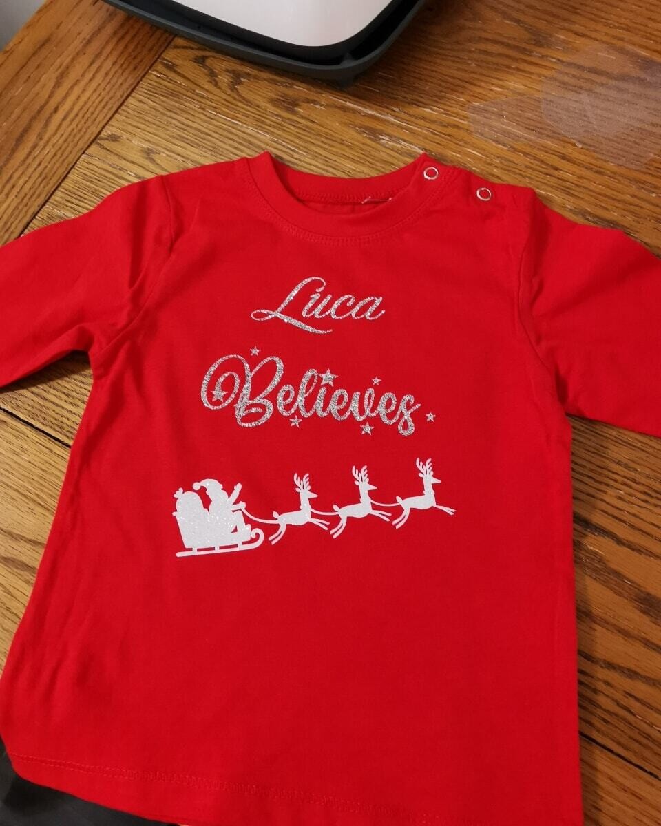 Adult Mens Christmas T-shirts Short Sleeved - Personalised
